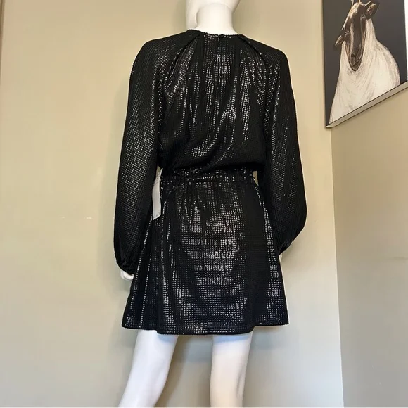 Something Navy Sequin Black Mini Dress - Picture 15 of 16